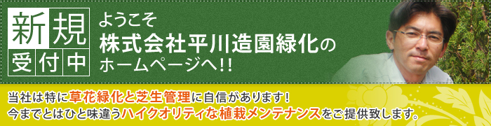 新規受付中：ようこそ株式会社平川造園緑化のホームページへ